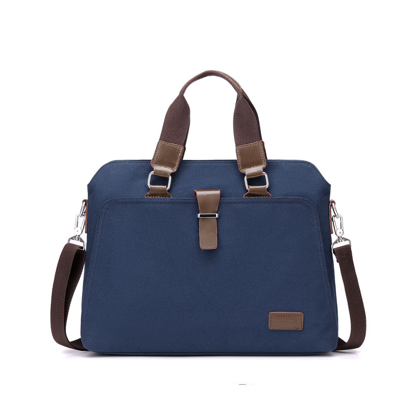 Men's Business Casual Oxford Cloth Handheld One Shoulder Canvas Briefcase Blue - Shop at LoveMi