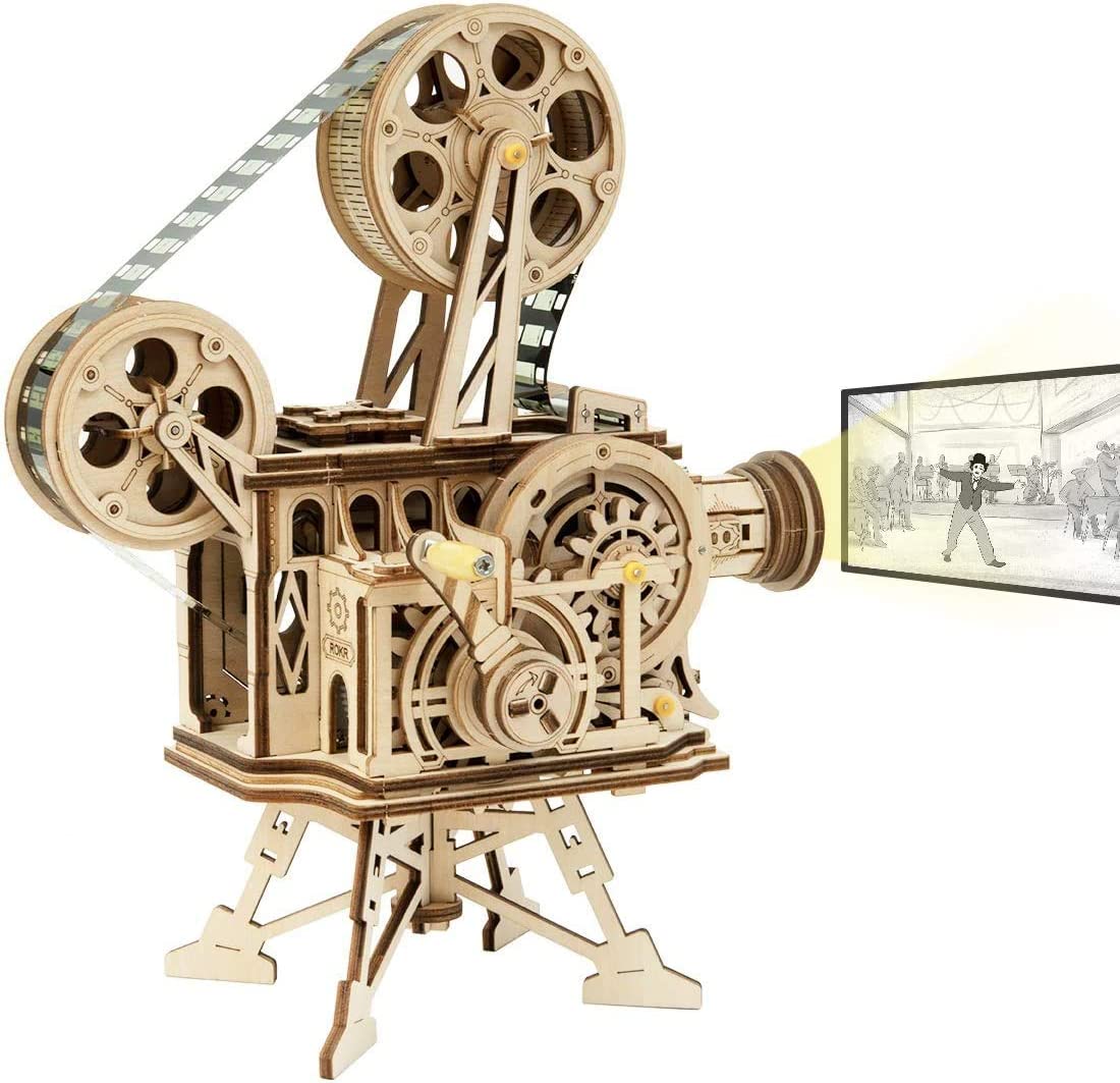 ROKR 3D Wooden Vitascope Building Kits. ROKR Retro-style Movie Projector —Vitascope Model No:LK601 Recommended Age:12+ Number of Components: 183 Assembly size:8.7*5.1*9.1(inches)