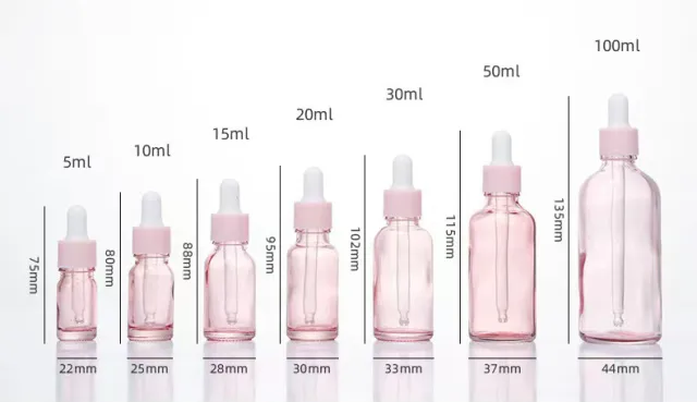 Glass Fine Oil Bottle Avoid Light Glue Head Dropper Bottle Stock Bottling Cosmetics Pink - Shop at LoveMi