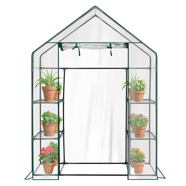 Mini Walk-in Greenhouse With PVC Cover, 4-Shelf Indoor Outdoor Plant Gardening Green House For Garden Backyard, 56inch X 29inch X 77inch, Transparent — foto 16