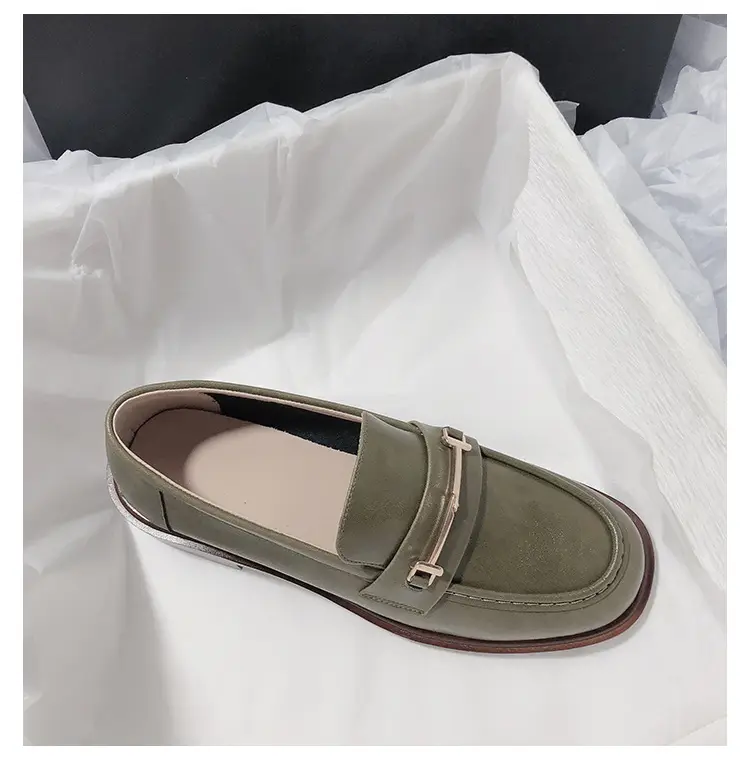 Super Comfortable And Easy To Wear Leather Flat Bottom Retro