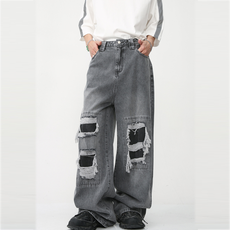 Title 8, New Loose Wide Leg American "Mopping" Jeans wit...