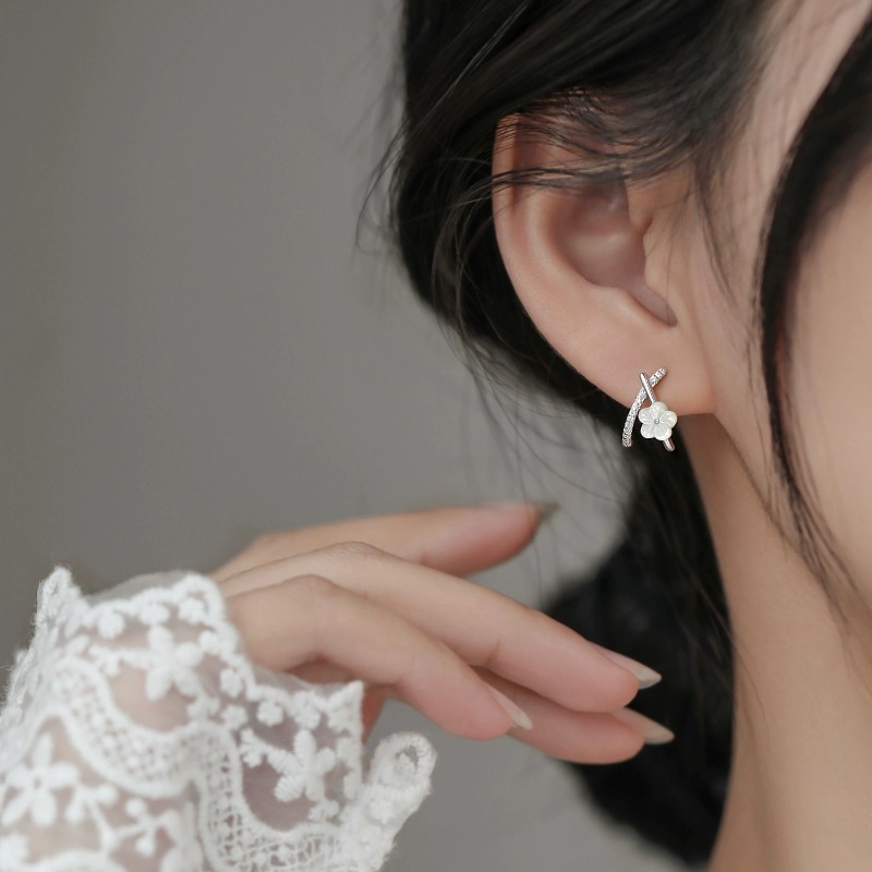 925 Sterling Silver Fritillaria Flower Earrings