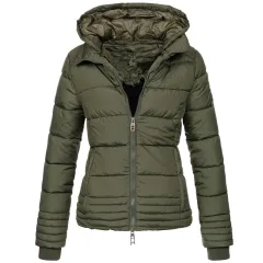 Slim Korean Hooded Cotton Jacket Loose Cotton Jacket - Army Green - View 1