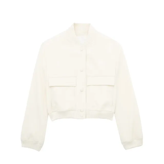 Women's Baseball Uniform With Loose Standing Collar White - Shop at LoveMi