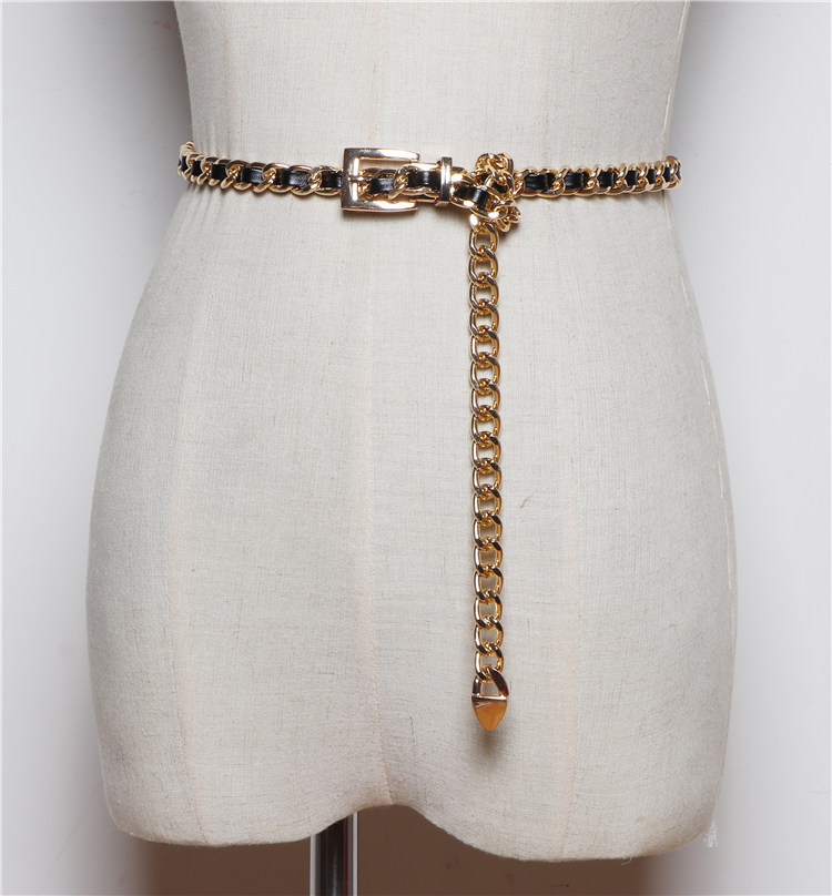 Simple And Versatile Korean Fashion Sweater Suit Waist Belt With Skirt