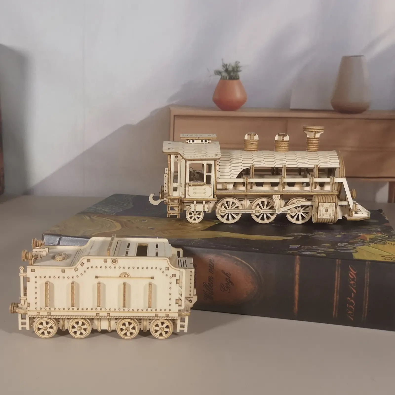 Sales Are Prohibited On The TEMU And SHEIN - 3D Wooden Puzzle Mechanical Train Model Kits Brain Teaser Puzzles Vehicle Building Kits Unique Gift On Birthday Chr
