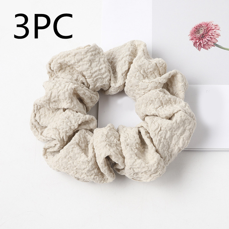 Puff large intestine hair circle fabric in Beige 3PC