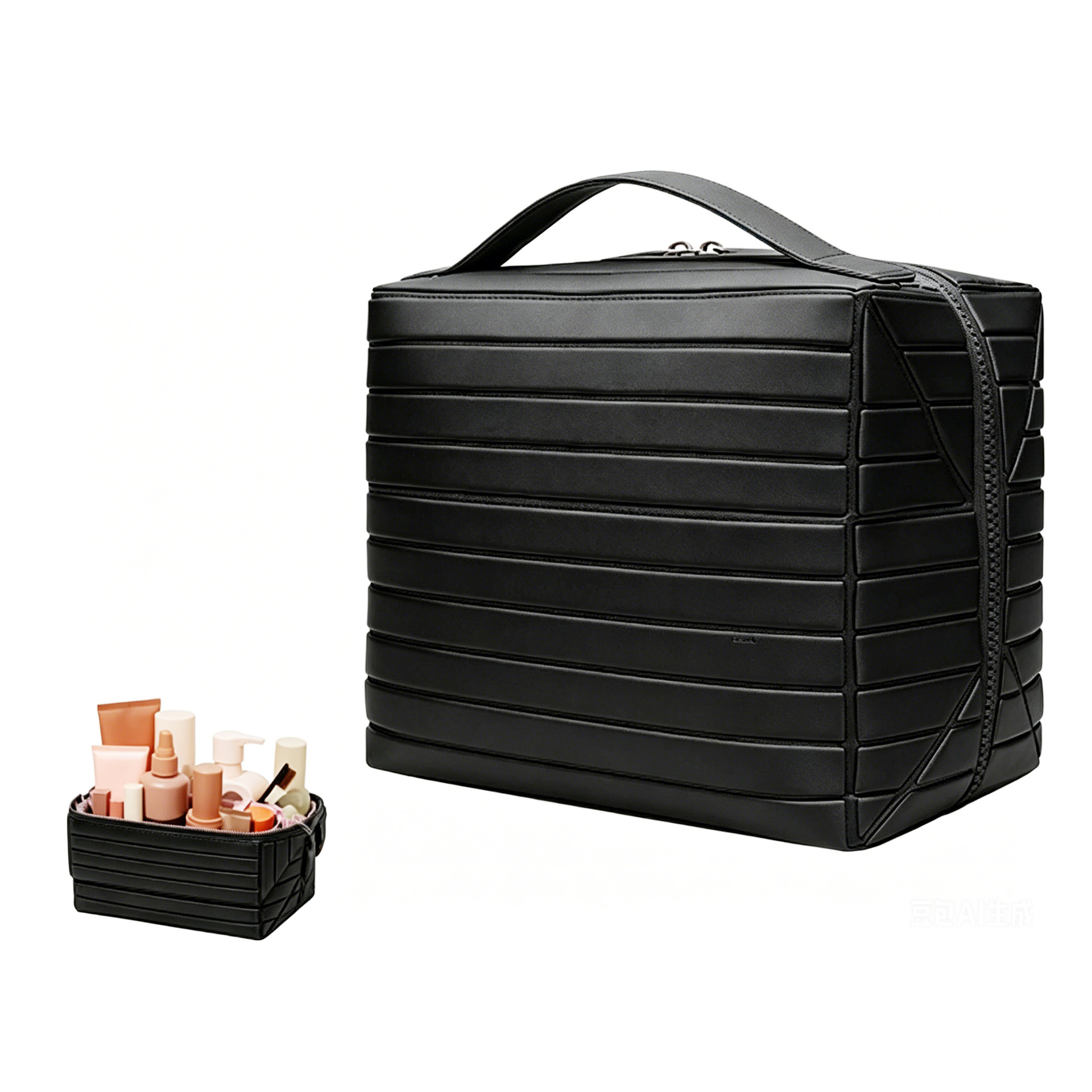 Foldable Standing Makeup Bag With Large Capacity And Multiple Compartments, Portable Toiletry Bag, Travel Skincare Products, Cosmetics Storage Bag