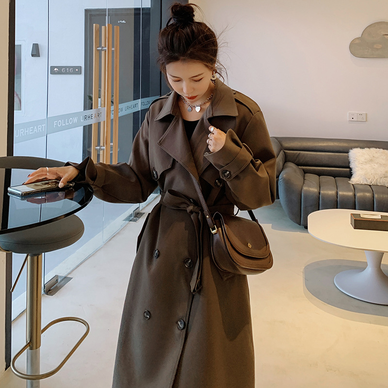 British Style Temperament Loose Commuter Windbreaker Women Photo Color - Shop at LoveMi