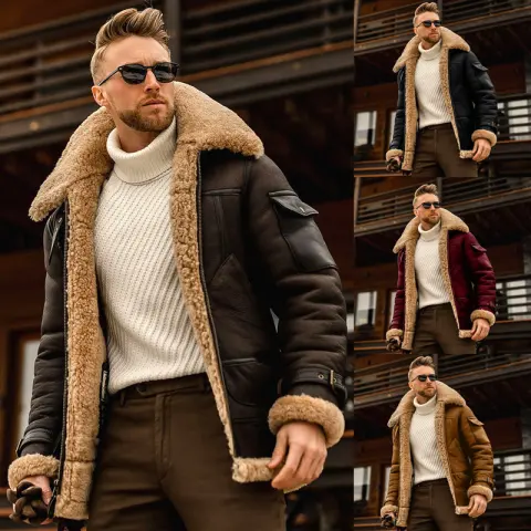 Winter Jacket Mens Military Fleece Warm Jackets Male Fur
