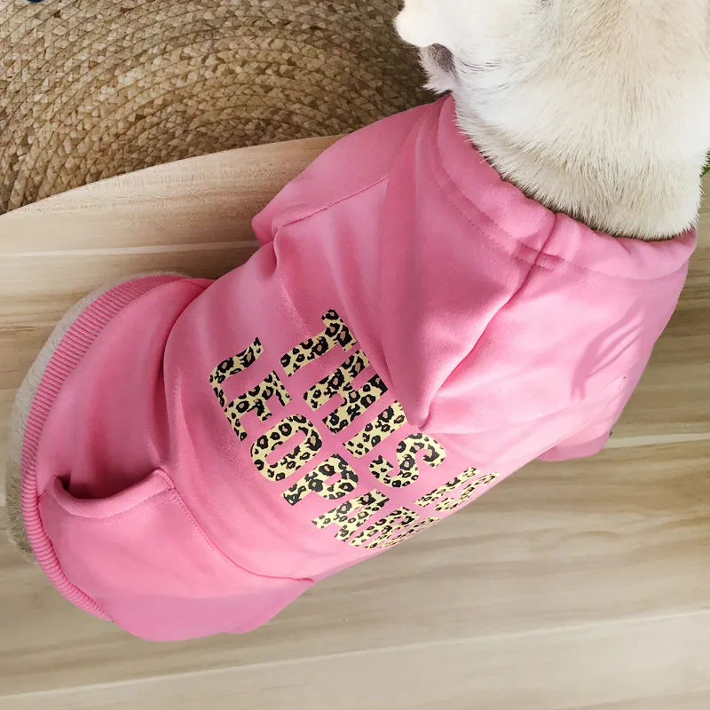 Warm Pet Clothing Plus Fleece Dog Sweater - Rose Red