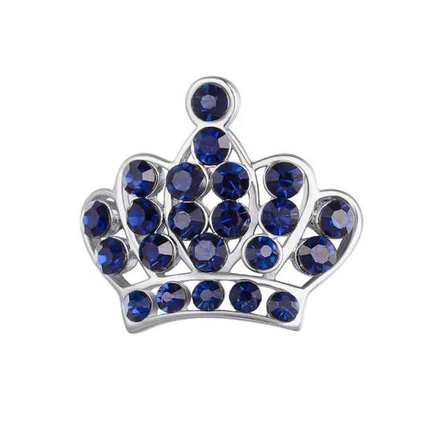 Vintage Inlaid Diamond Crown Temperament Niche Wild Brooch Silver - Shop at LoveMi