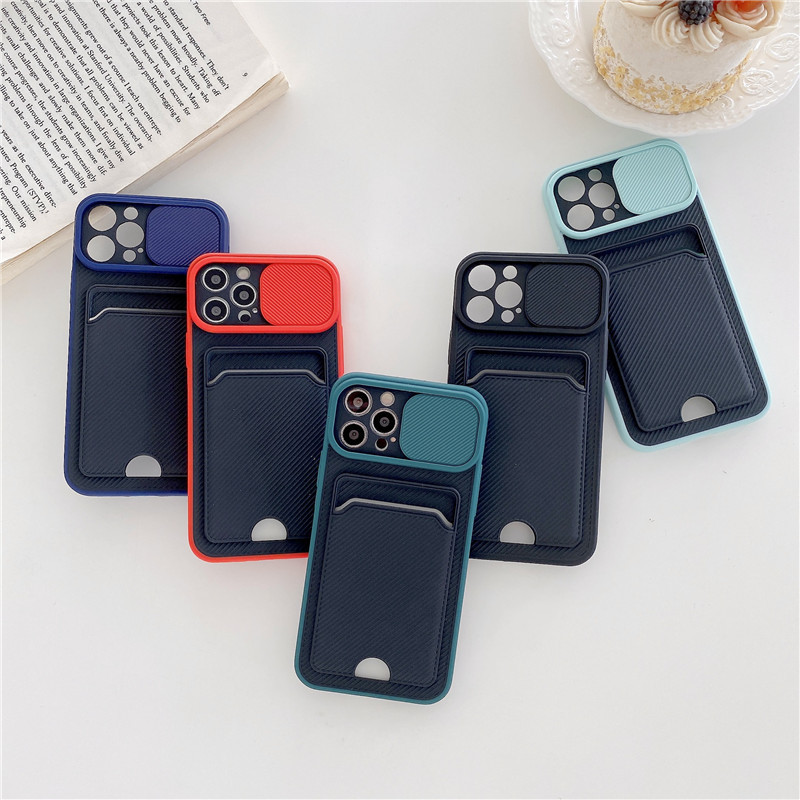Funda celular deslizable lente portacartilla