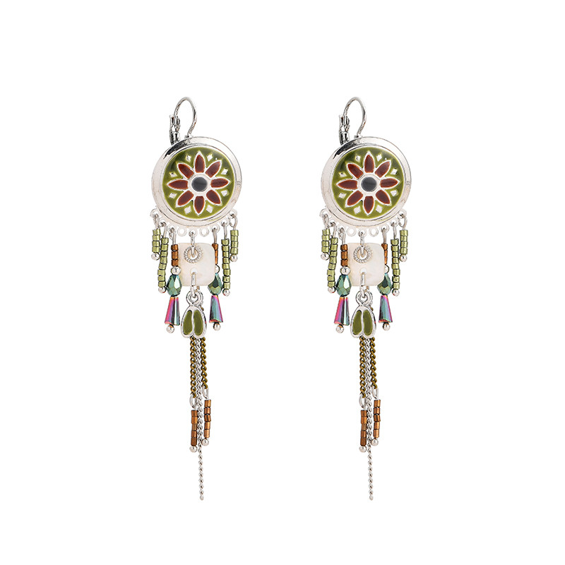 Women's Fashion Vintage Painted Dreamcatcher Earrings
