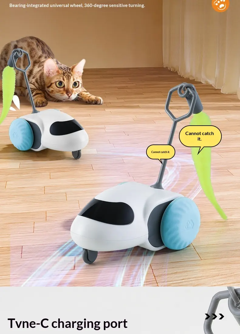 Electric Smart Racing Car Cat Toy