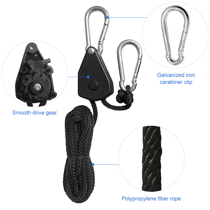 Cargo Binding Rope, 1-8 Inch 6-foot Long Heavy-duty Adjustable Rope Ratchet Cargo Binding Rope  150 Pound Load-bearing Capacity With Snap Ring Buckle Fixing Device.  Plastic Gear — foto 6