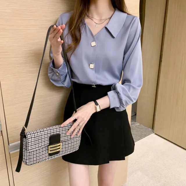 Women's New Fashion Chiffon Shirt Blue - Shop at LoveMi
