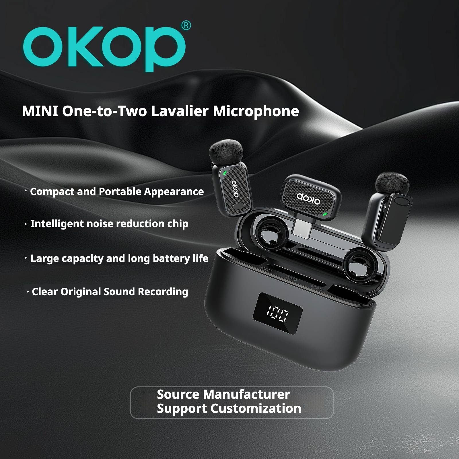 KP-M118 Best-Selling Wireless Lavalier Microphone New Model For Vlogs Livestreaming And Short-Video Recording Features Digital Display In Stock — miniatura 4