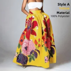 Bottoms Skirt Floral Holiday Women For Long Maxi - Style A Yellow - View 1