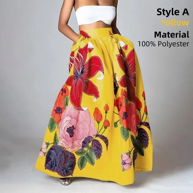 Bottoms Skirt Floral Holiday Women For Long Maxi - Style A Yellow