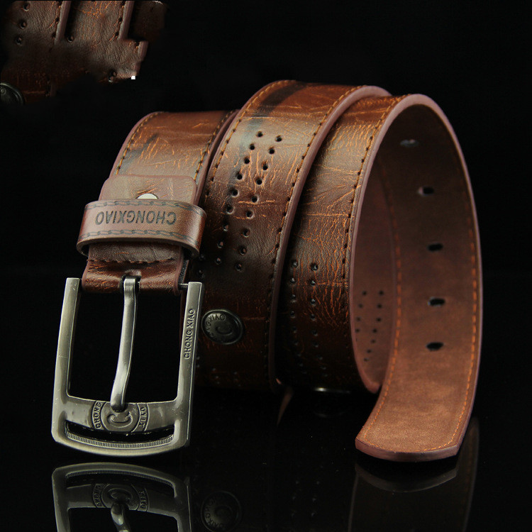Antique Jeans Strap Rivet Men's Leather Belt