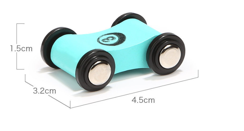 Title 1, Wooden Speed Skating Track Pull Back Mini Race Car