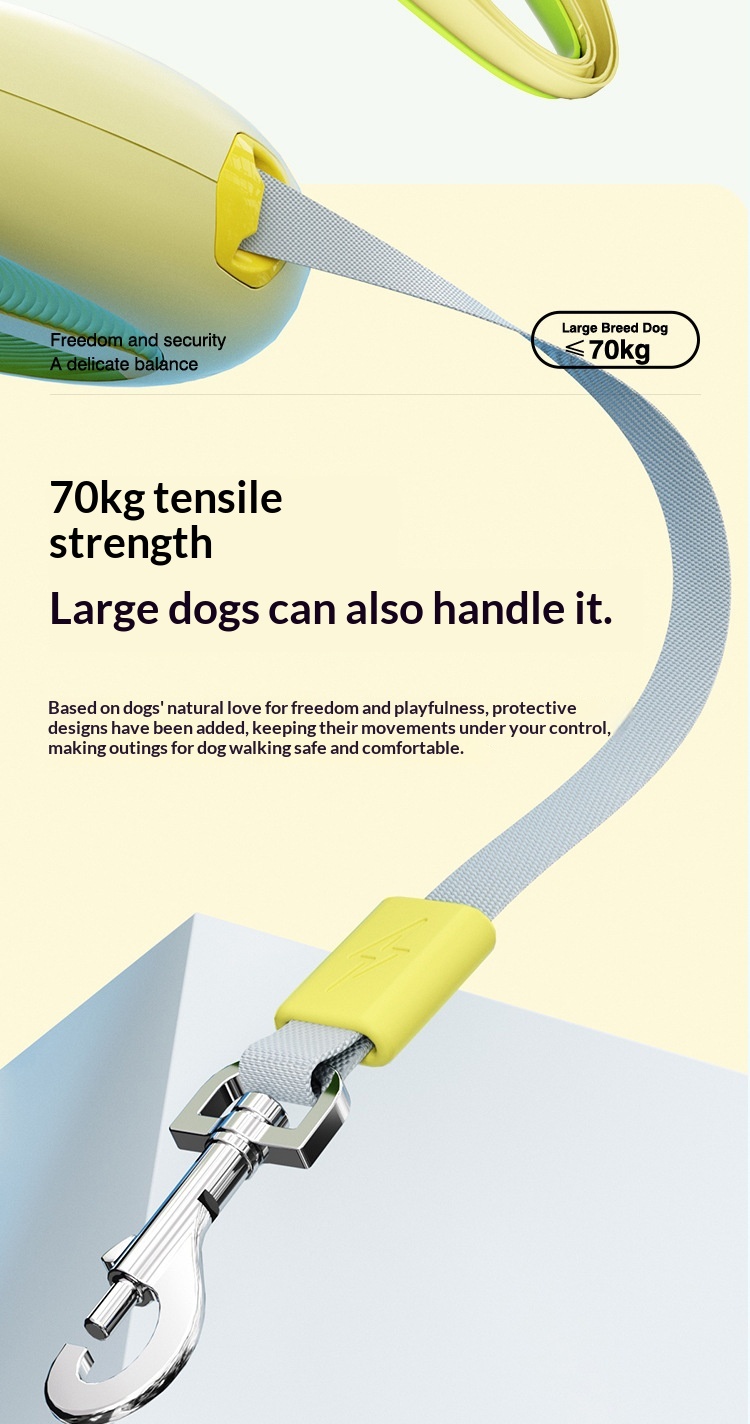 Retractable Dog Leash Shock-Absorbing Design For Large Dogs Durable Extendable Leash For Walking detail photo 8