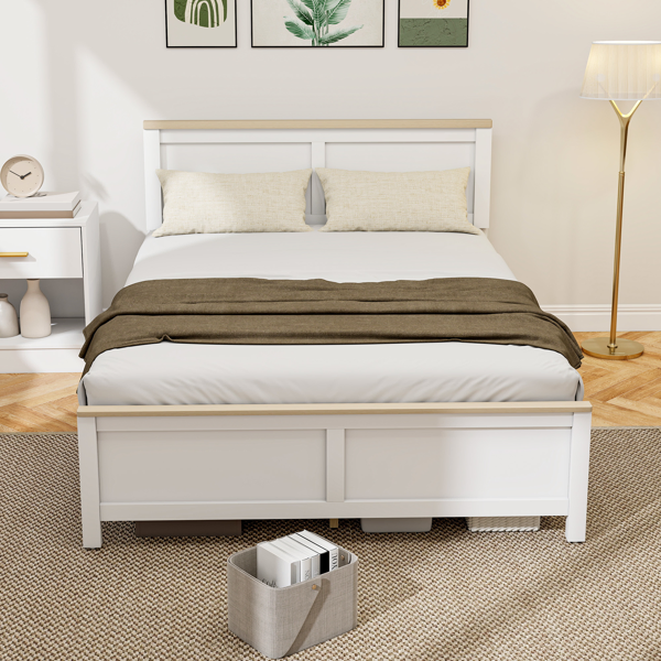 Queen Platform Bed Frame with Headboard and Footboard-13