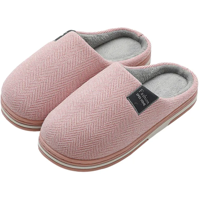 Low heeled Warm Confinement Suede Slippers Pink - Shop at LoveMi