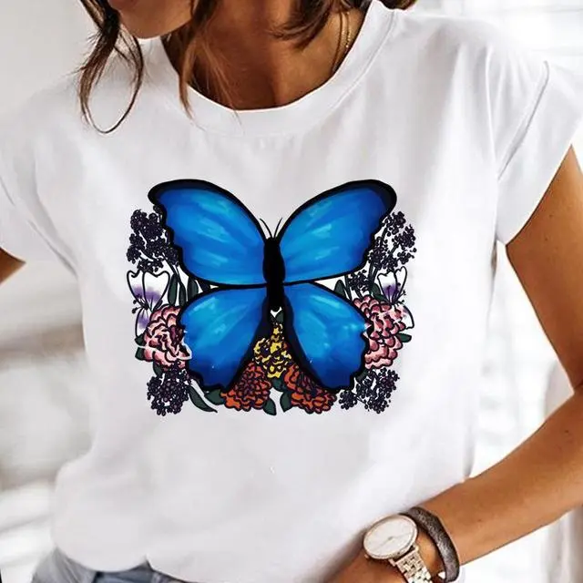 Foreign Trade Women's Clothing Short Sleeve Summer New European And American Women's Clothing T-shirt Simple Plus Size Loose Women's Clothing - White
