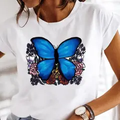 Foreign Trade Women's Clothing Short Sleeve Summer New European And American Women's Clothing T-shirt Simple Plus Size Loose Women's Clothing - White - View 1