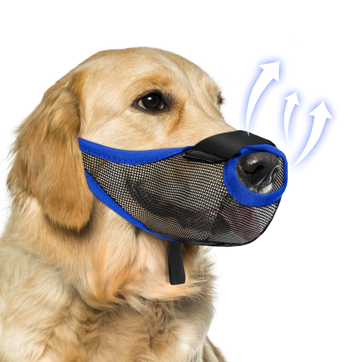 Dog Muzzle, Soft Air Mesh Muzzles For Large Sized Dogs, Breathable Dog Mussels For Scavenging Biting Licking & Barking, Adjustable Mouth Guard With Front Opening, Allows Panting And Drinking — foto 9