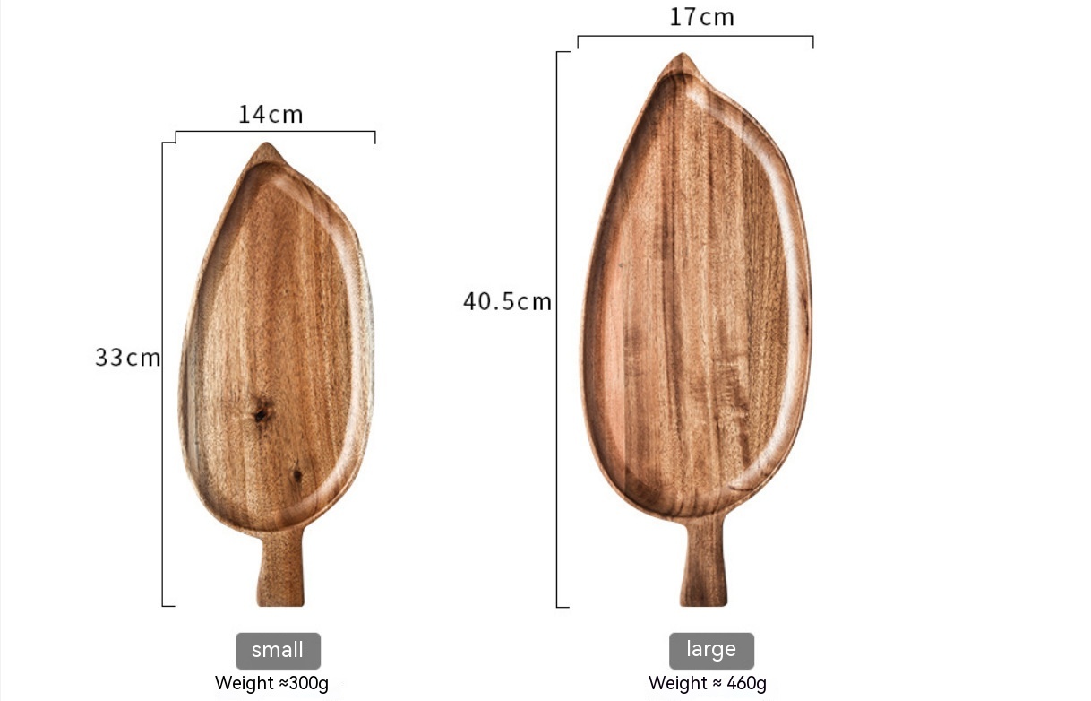 Leaf Shaped Afternoon Tea Dim Sum Wooden Plate