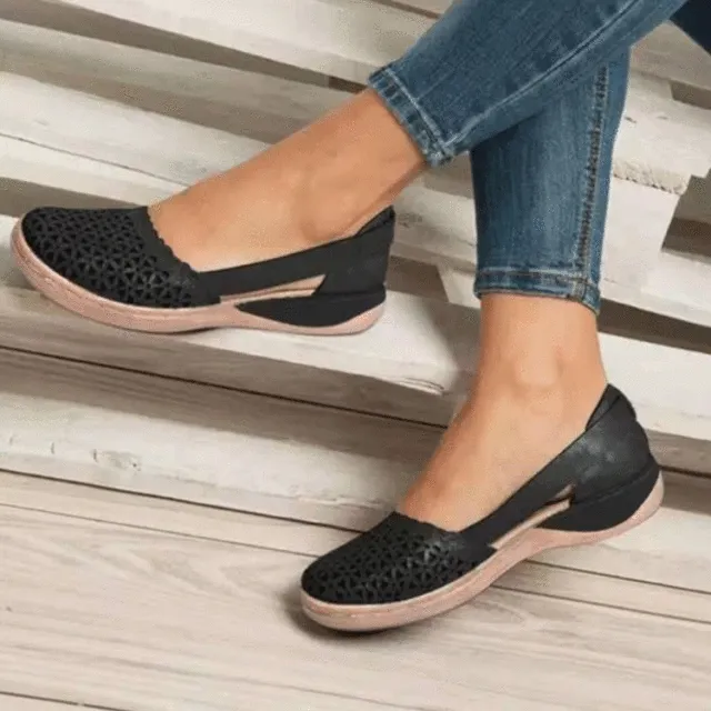 Lukong summer breathable sandals flat shoes Black - Shop at LoveMi