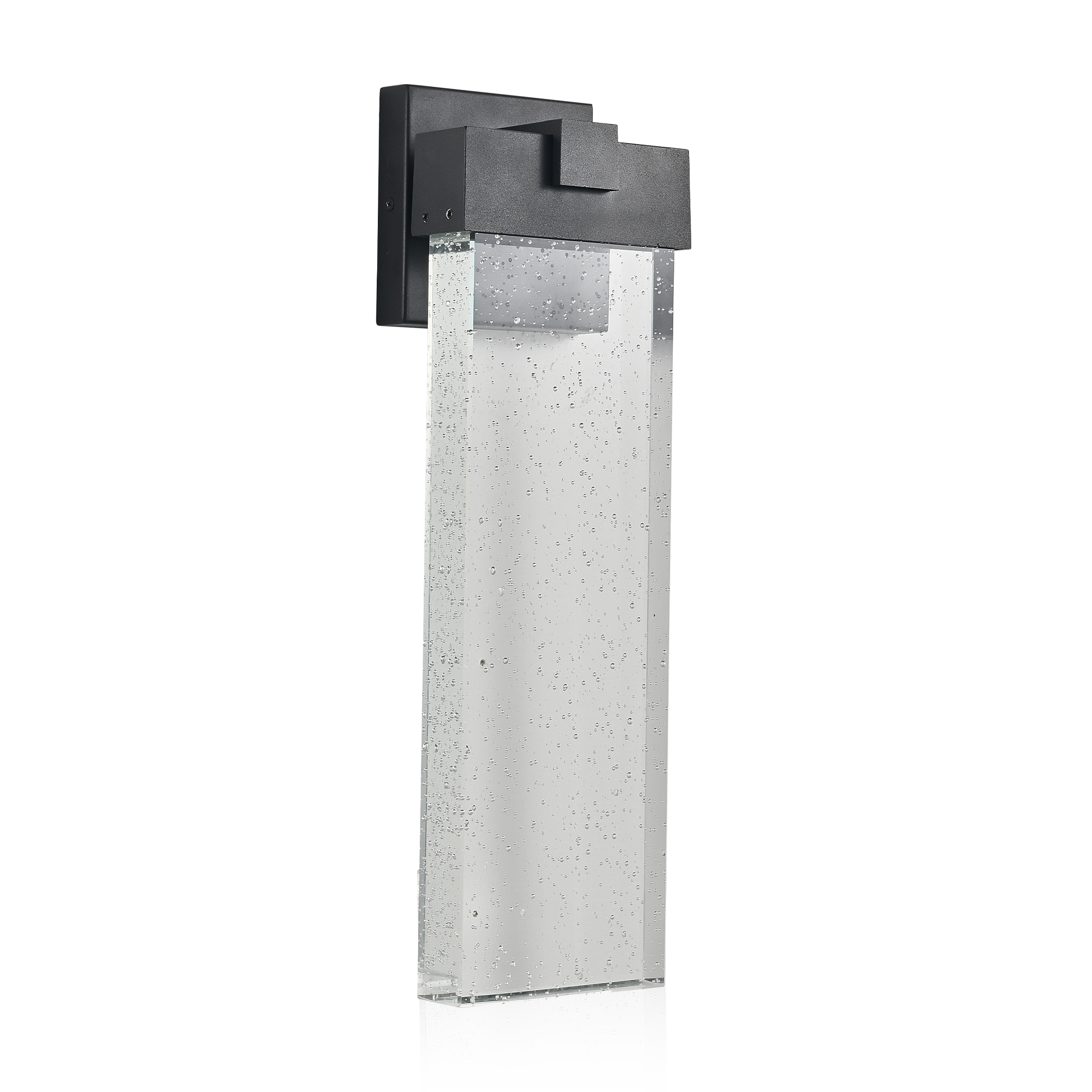 18 H 1-pack 12W Modern Outdoor Wall Light Fixture, Weatherproof LED Wall Sconce With Bubble Crystal, Black Finish, Up And Down Lighting For Porch, Patio, And Garden