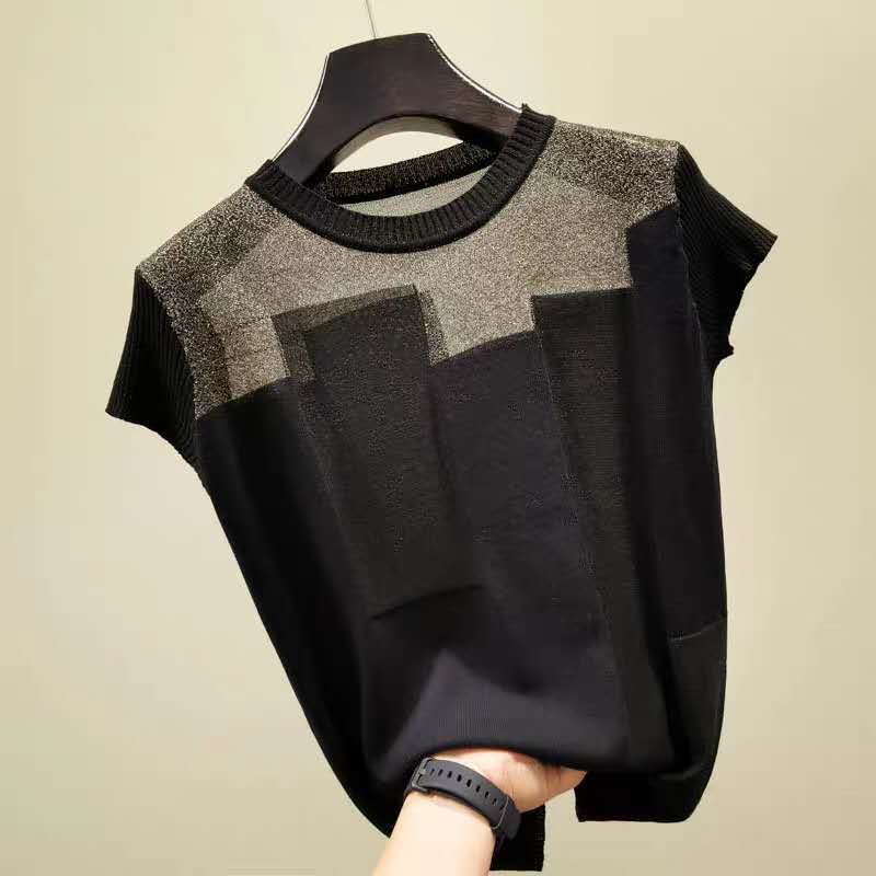 Title 3, Ice Silk Short-sleeved Knitted Bottoming Shirt