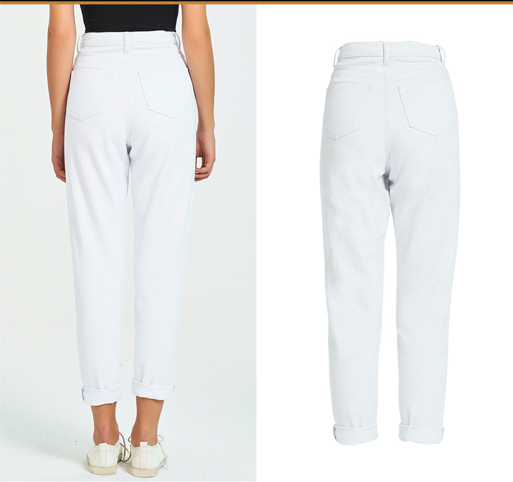 Title 2, White High-waisted Straight-leg Jeans Women Fal...