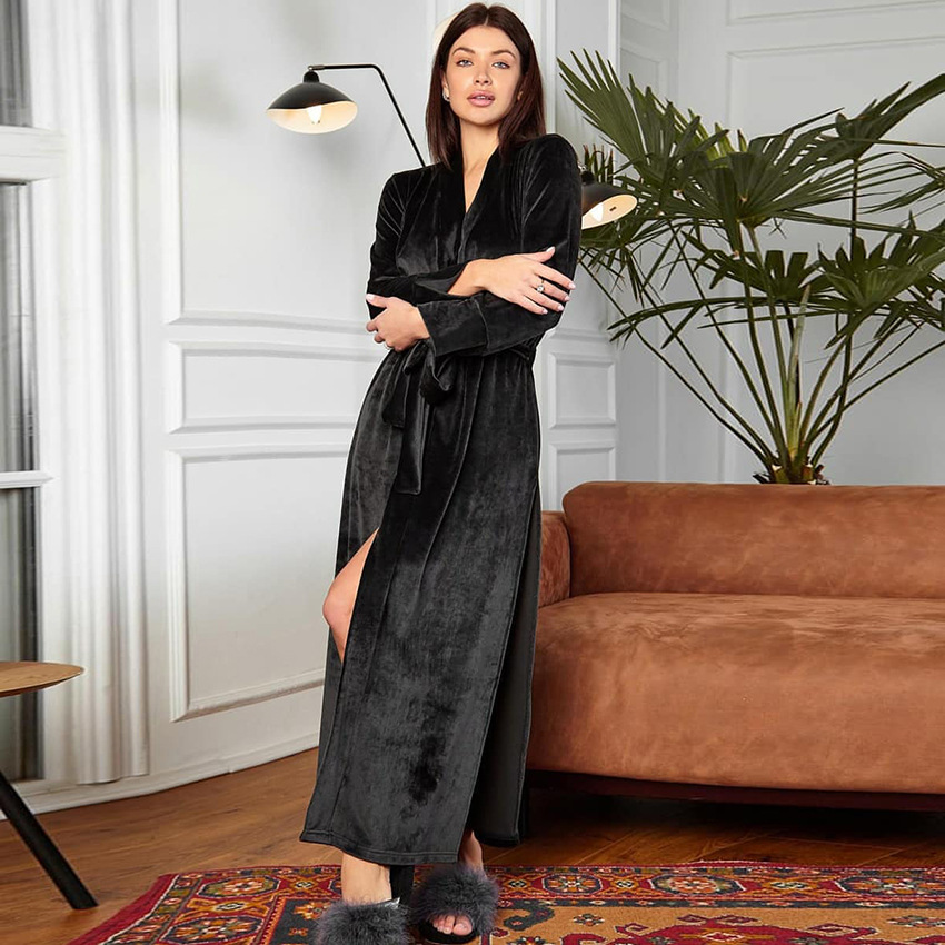 Fashion Pajamas Long Cardigan Ladies Homewear