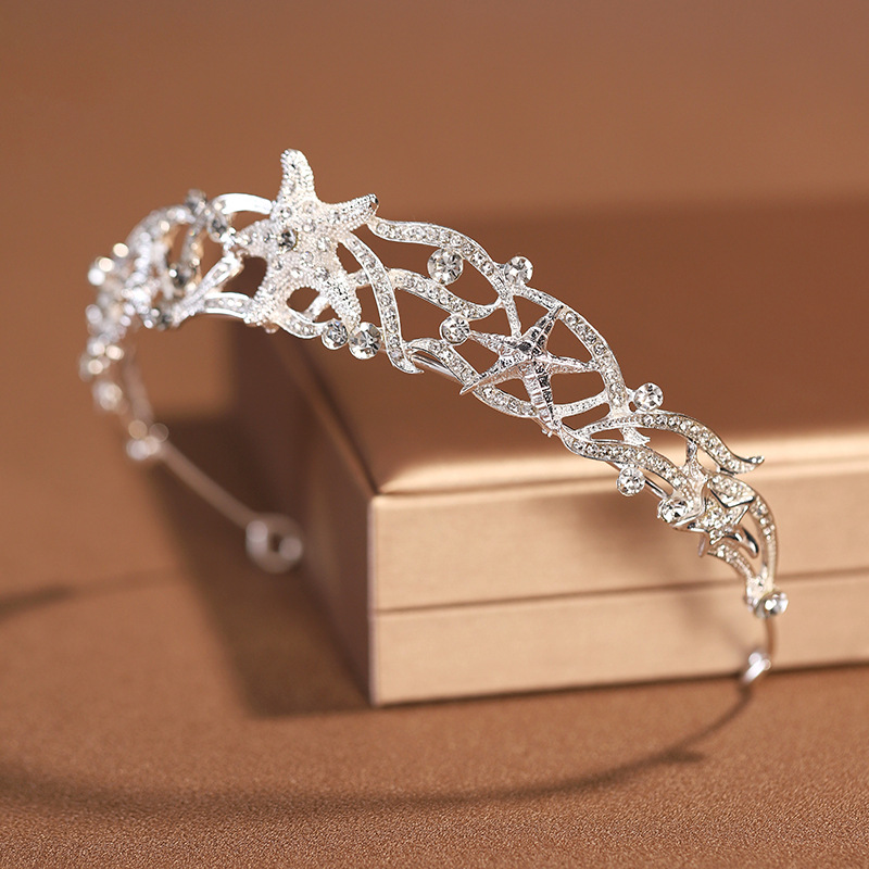 Title 4, Baroque Simple Elegant Crown Bridal Headdress F...