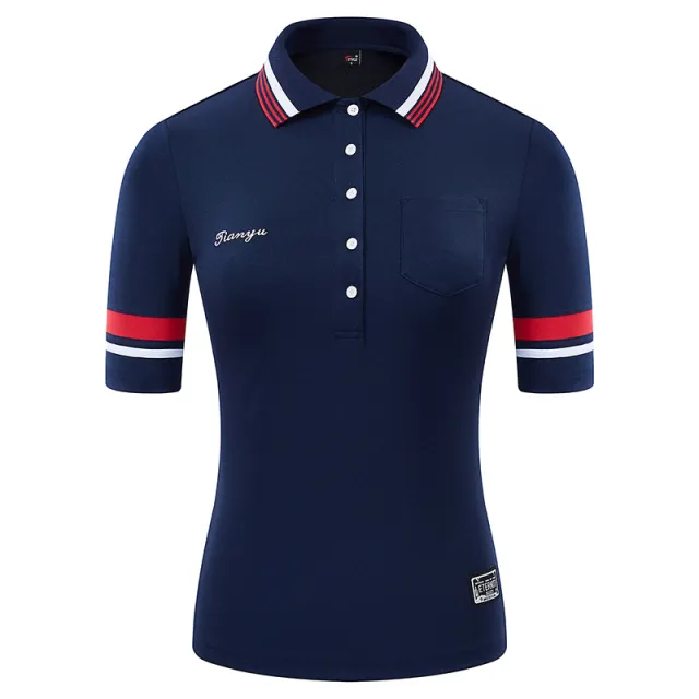 New Golf Apparel Ladies Short Sleeve Sports T shirt Navy - Shop at LoveMi