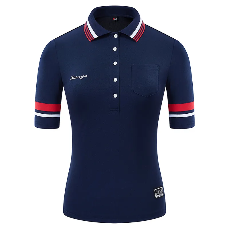 New Golf Apparel Ladies Short Sleeve Sports T-shirt - Navy