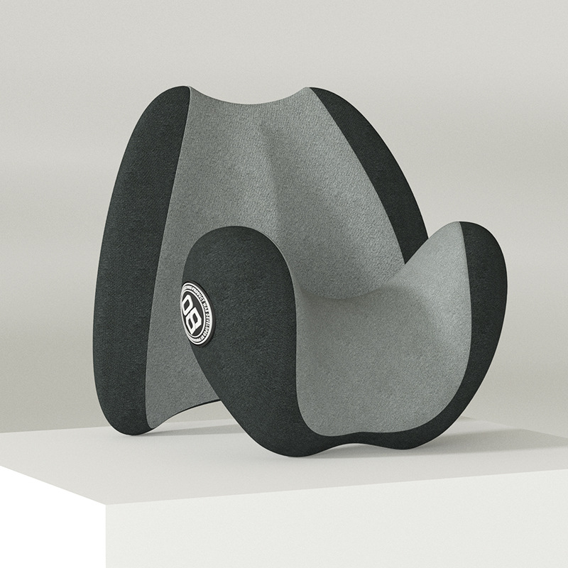 Black gray headrest lumbar sup