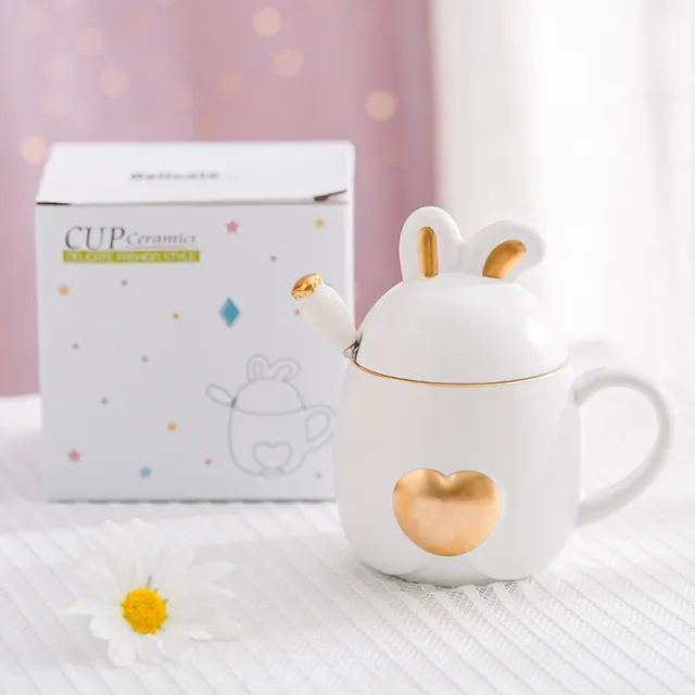 Art Cute Creative Gift Ceramic Water Cup White - Shop at LoveMi