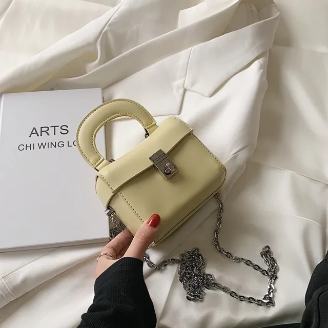 Fashion Western Style Single Shoulder Handbag Chain Lipstick Bag Yellow - Shop at LoveMi