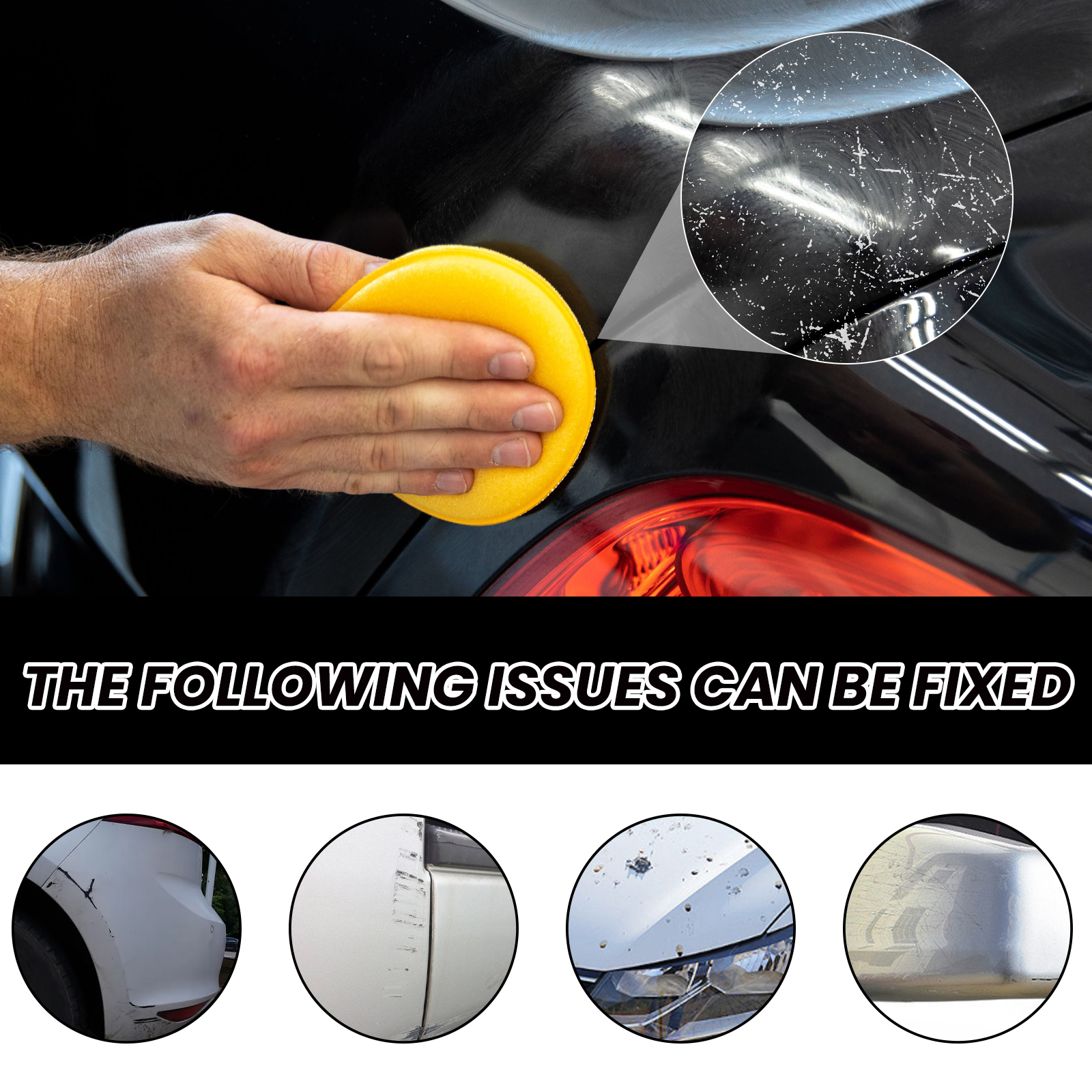 Car Scratch Repair Wax, Auto Paint Scratch Remover With Sponge & Towel, Restores Faded Car Paint, Removes Oxidation Stains Water Marks 8