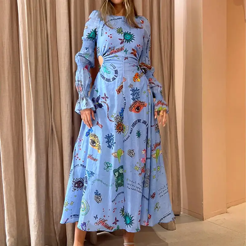 Elegant Printed And Painted Dress