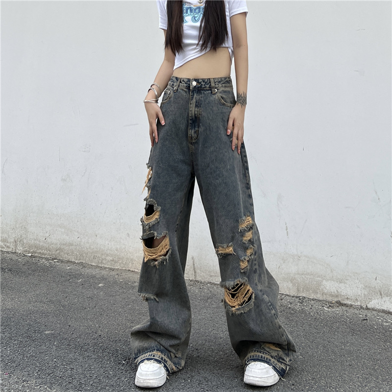 Title 2, Jeans Novos Estilo Harajuku Destroyed Street. M...