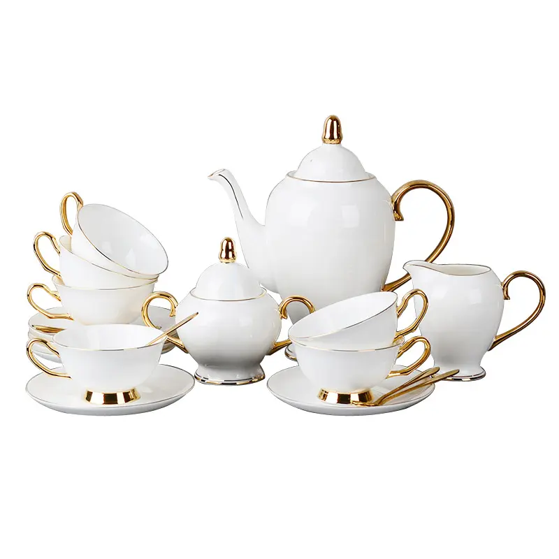 Bone China Gold-painted Coffee Cup And Saucer