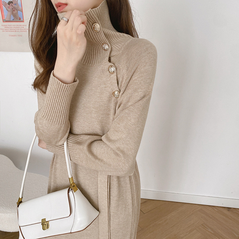 Loose And Thin All Match High Neck Dress